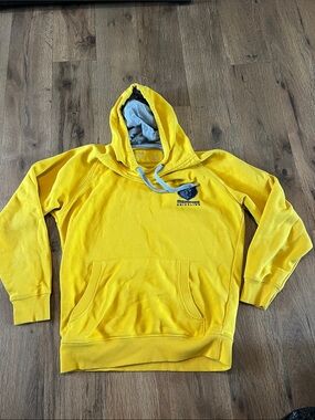 Antigua Yellow Men's Hooded Sweatshirt with Gray Lining